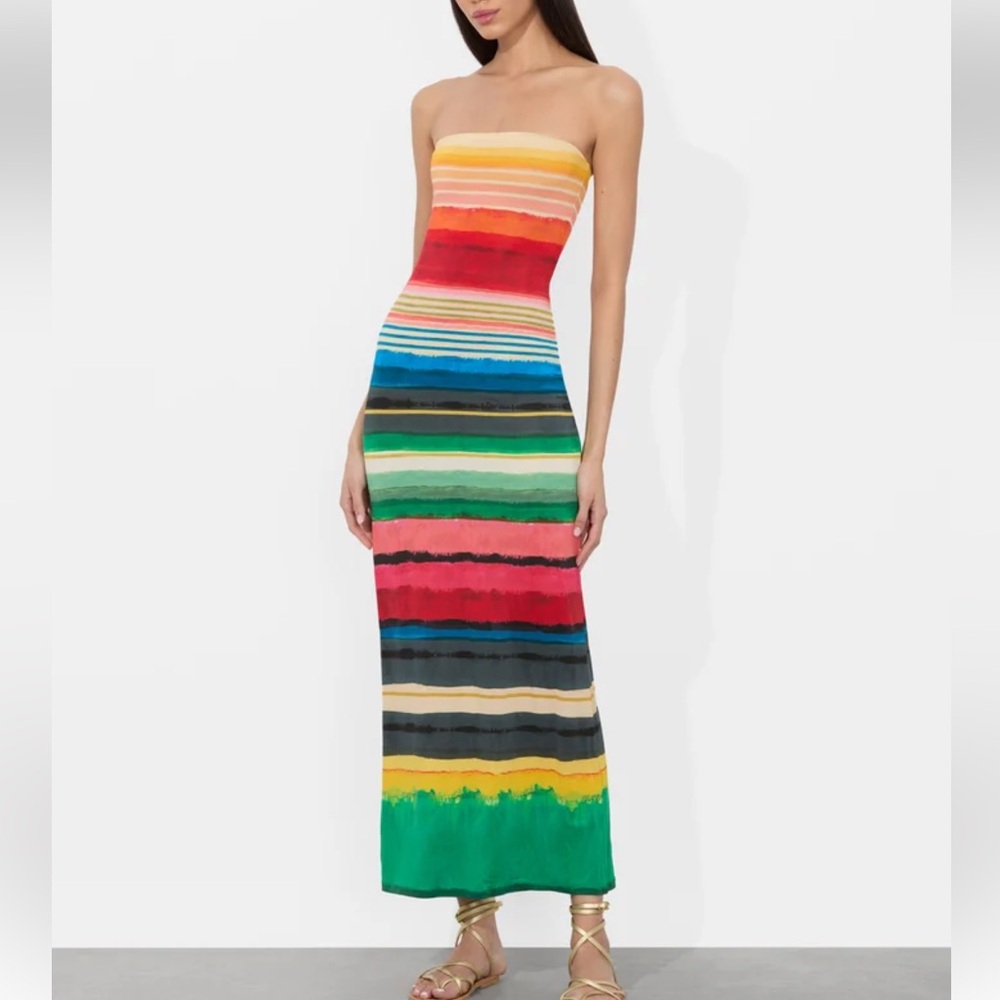 Alice and Olivia Delora strapless maxi dress